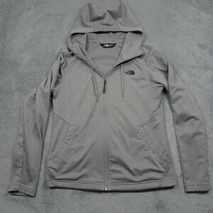 North Face Jacket Womens Medium Gray Full Zip Pockets Casual Activewear Outdoor